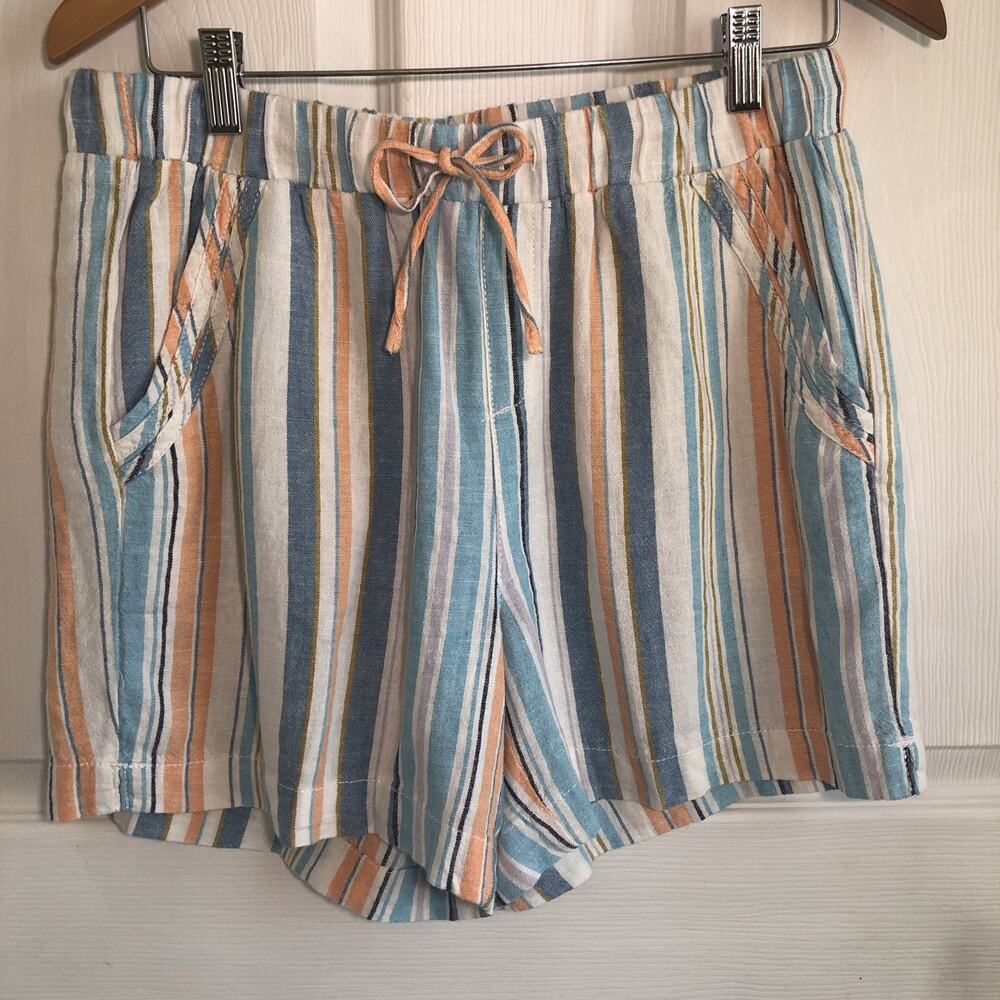 Womens Linen blend Shorts sz Med Briggs coastal grandmother resortwear vacation